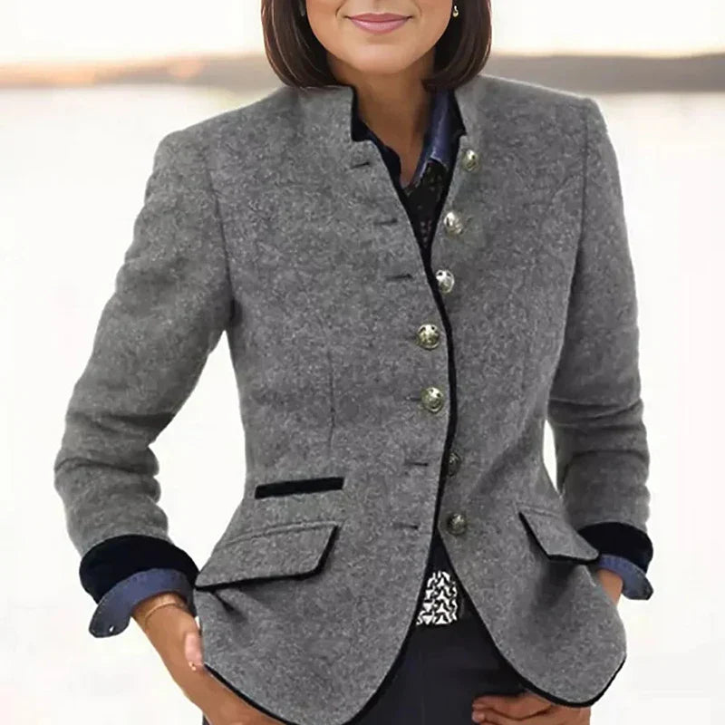 Delphine | Blazer Cintrée Style Classique avec Boutons pour Femme