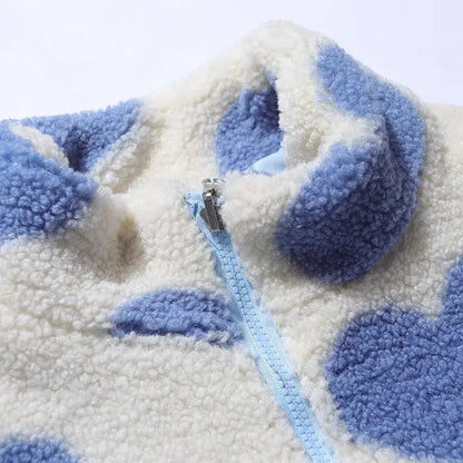 Murielle | Veste Douce Réversible à Motif Cœur pour Femme