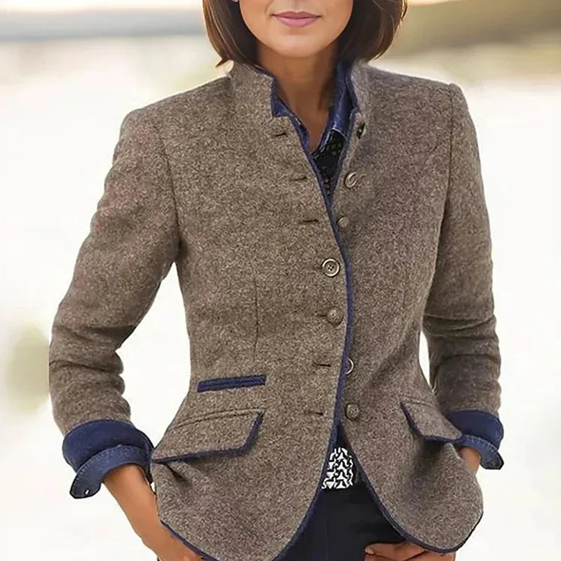 Delphine | Blazer Cintrée Style Classique avec Boutons pour Femme