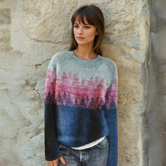 Manon | Pull en maille jacquard à col bateau pour femme