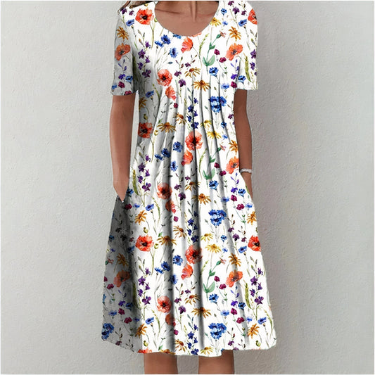 Matilda | Robe midi à fleurs champêtres pour femme