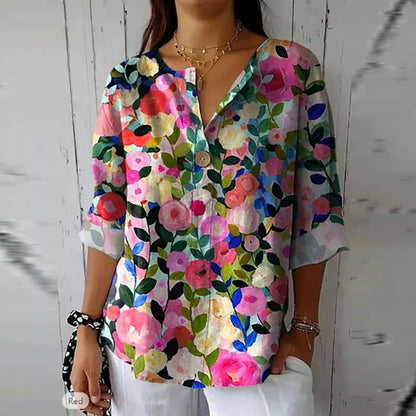 Lucie | Blouse ample à imprimé floral éclatant pour femme