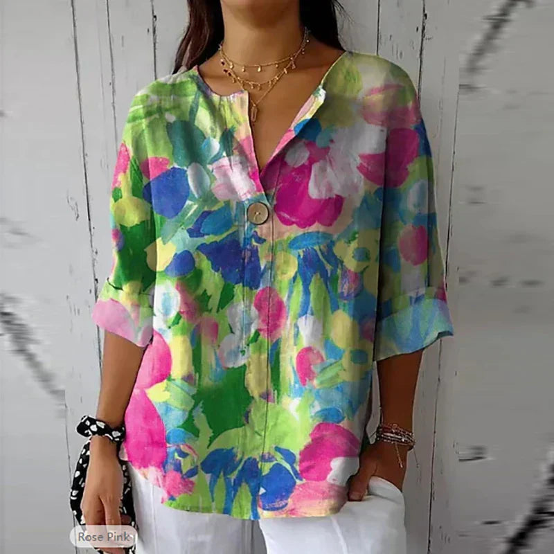 Lucie | Blouse ample à imprimé floral éclatant pour femme