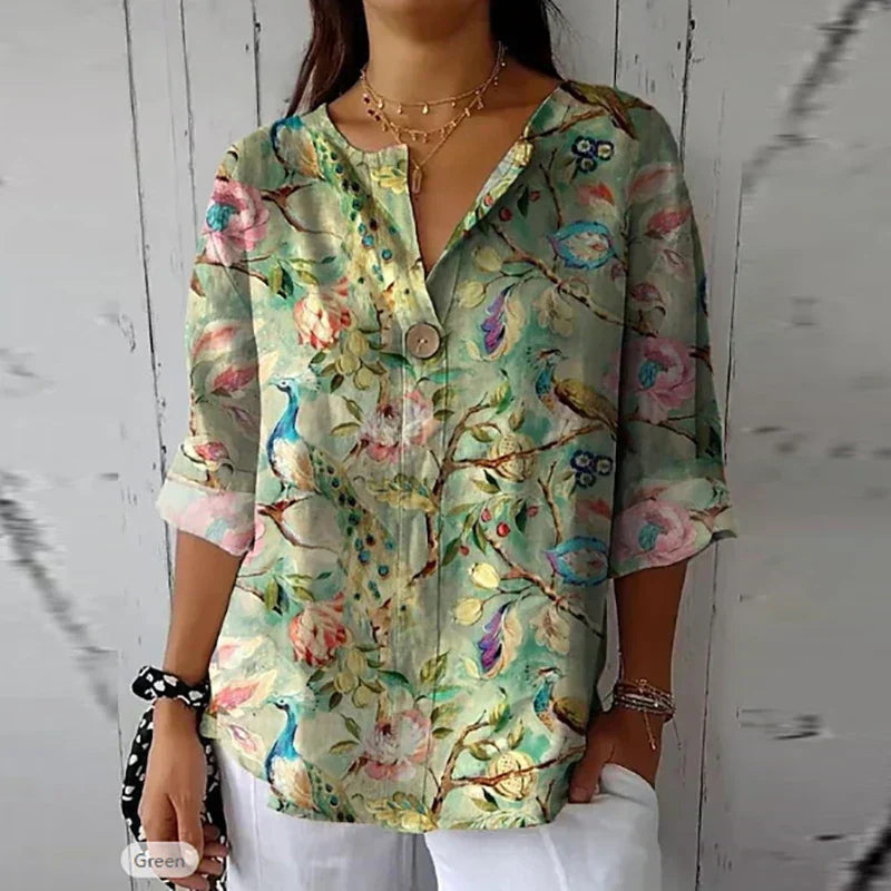 Lucie | Blouse ample à imprimé floral éclatant pour femme