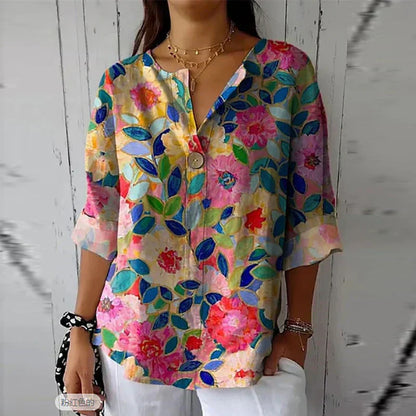 Lucie | Blouse ample à imprimé floral éclatant pour femme