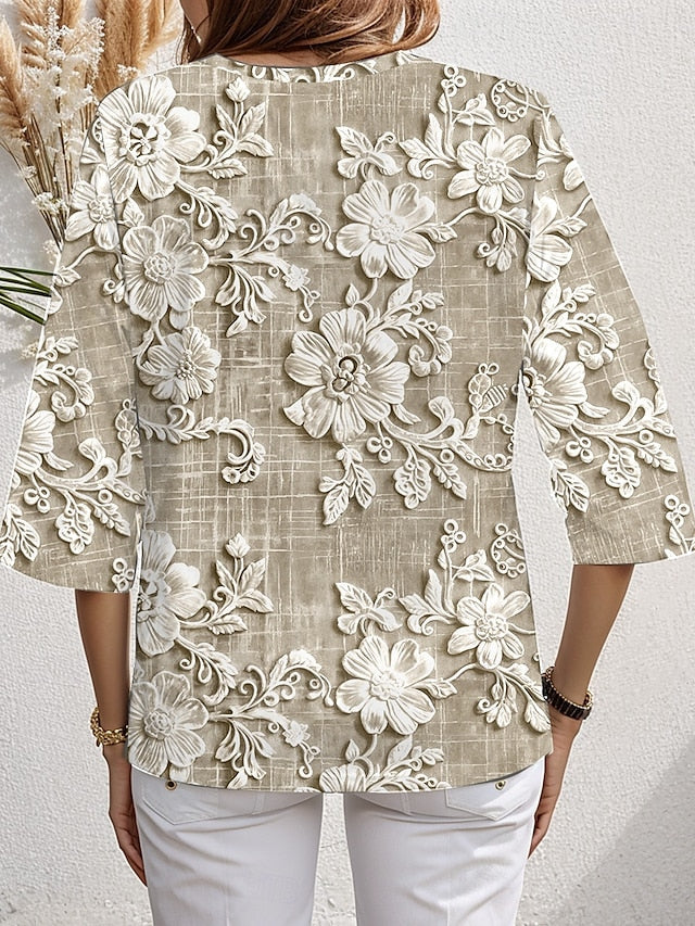 Jessica | Haut en lin avec broderie florale