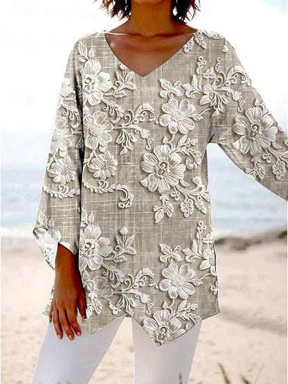 Yessica | Haut en lin avec broderie florale