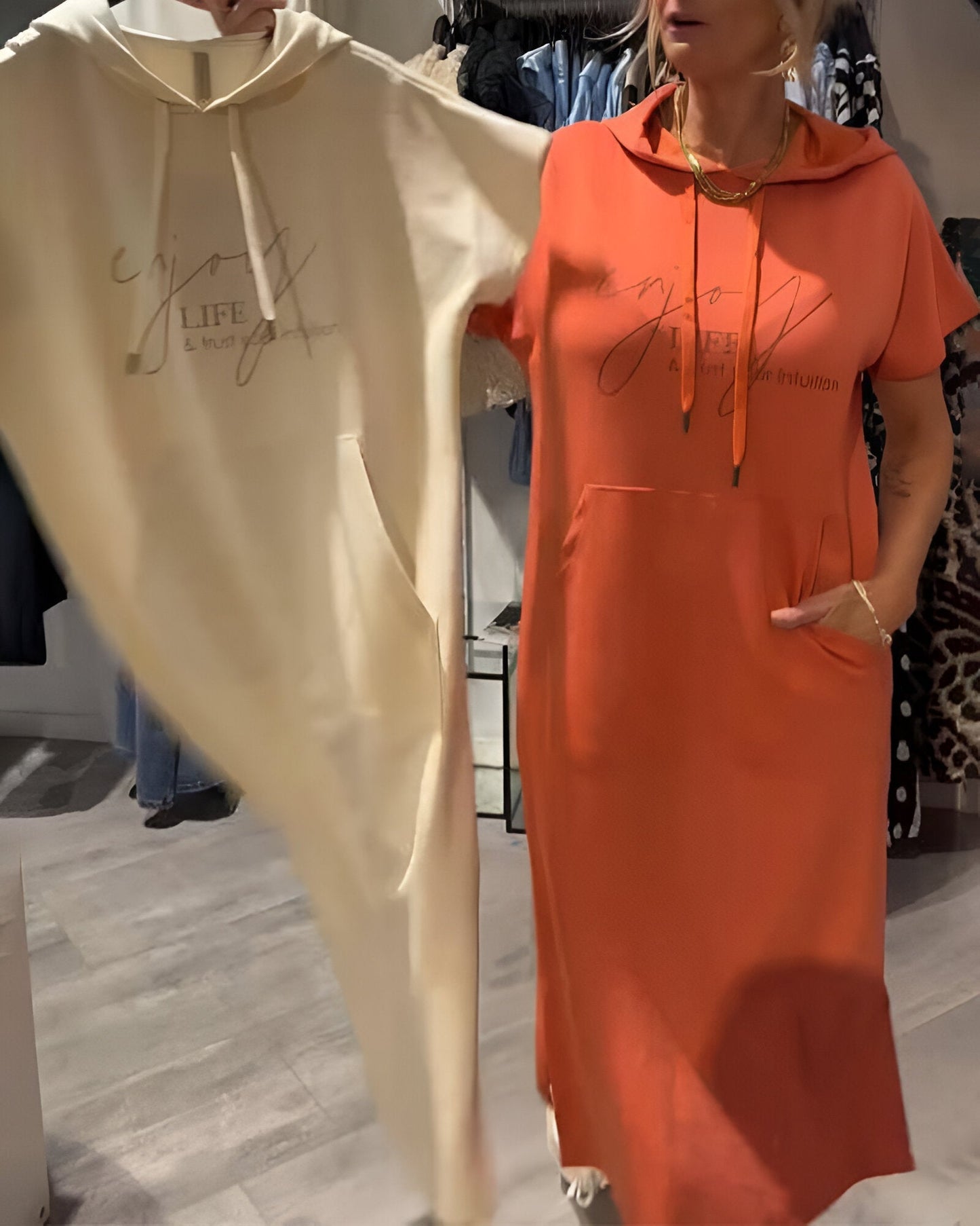 Émy | Robe sweat à capuche décontractée