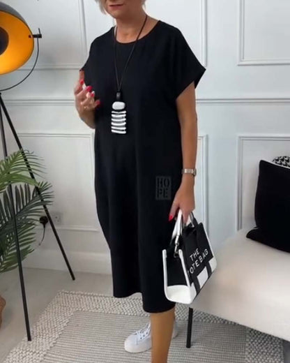 Odette | Robe Ample à Manches Courtes avec Poches pour Femme