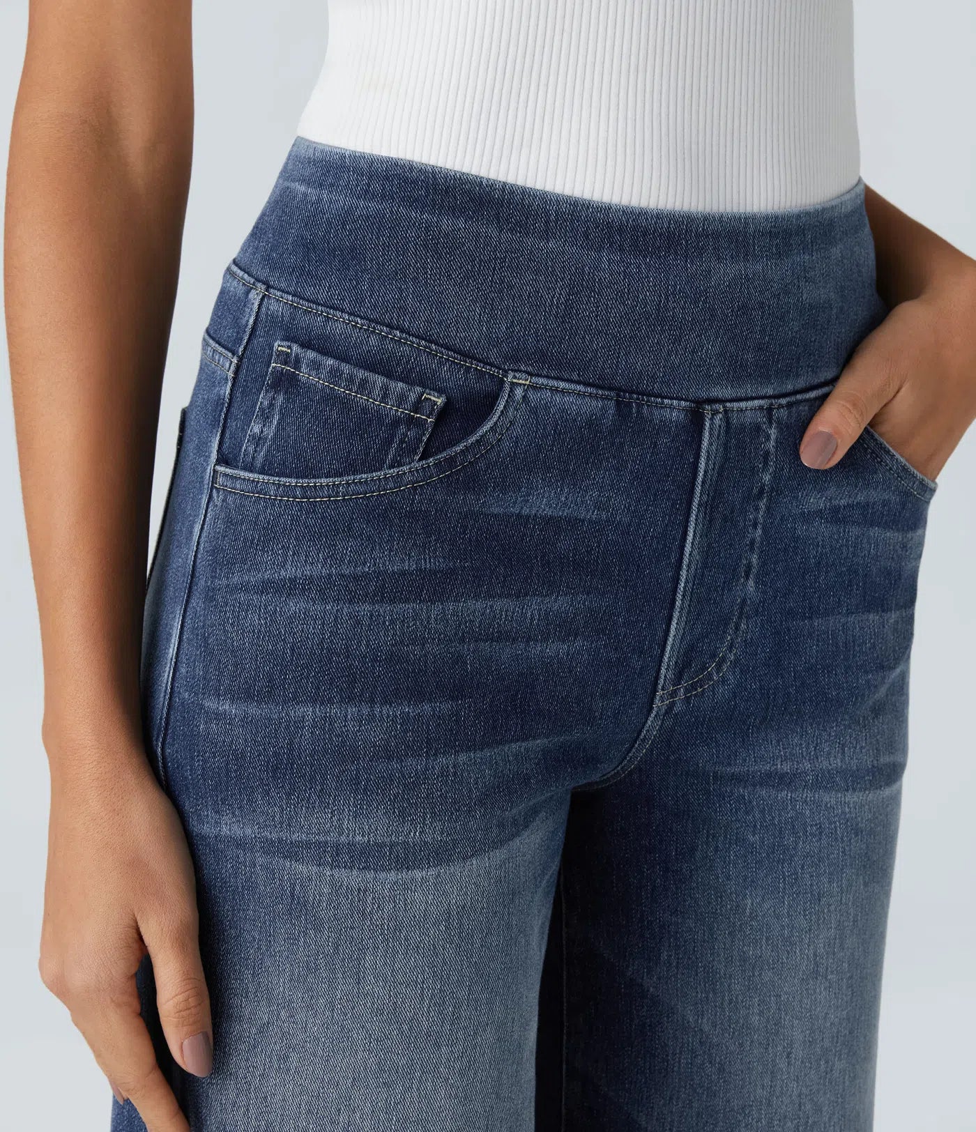 Isaline | Jean évasé taille haute à jambes larges pour femme