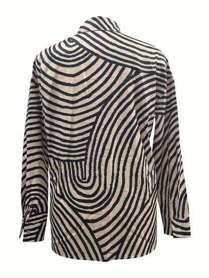 Bianca | Chemise ample à motif graphique et col boutonné pour femme