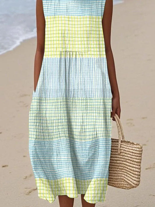 Novène | Robe à carreaux ample et fluide pour femme