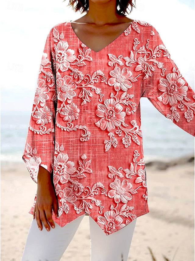 Yessica | Haut en lin avec broderie florale