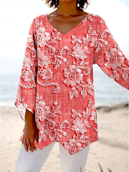 Yessica | Haut en lin avec broderie florale