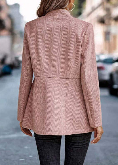 Justine | Blazer ouverte à chevrons à manches longues