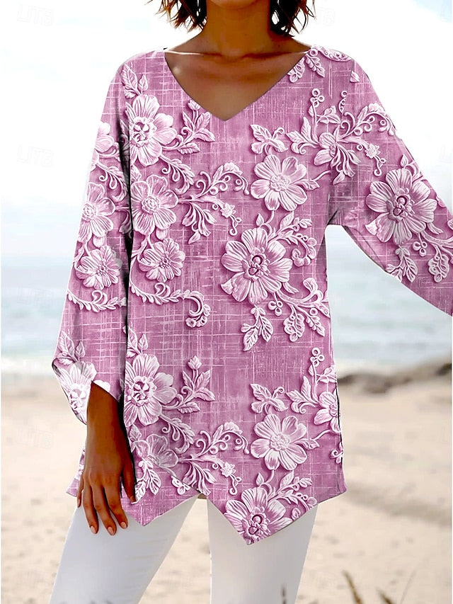 Yessica | Haut en lin avec broderie florale