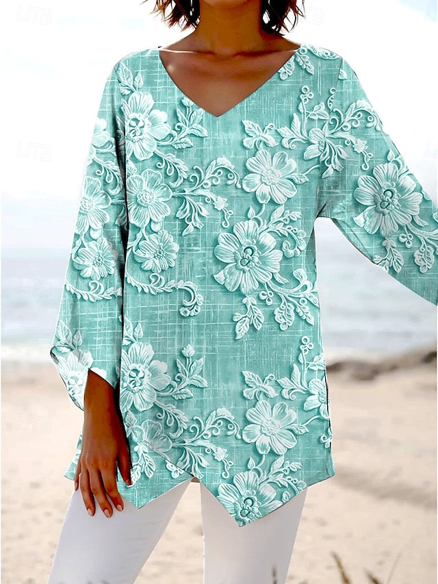 Yessica | Haut en lin avec broderie florale