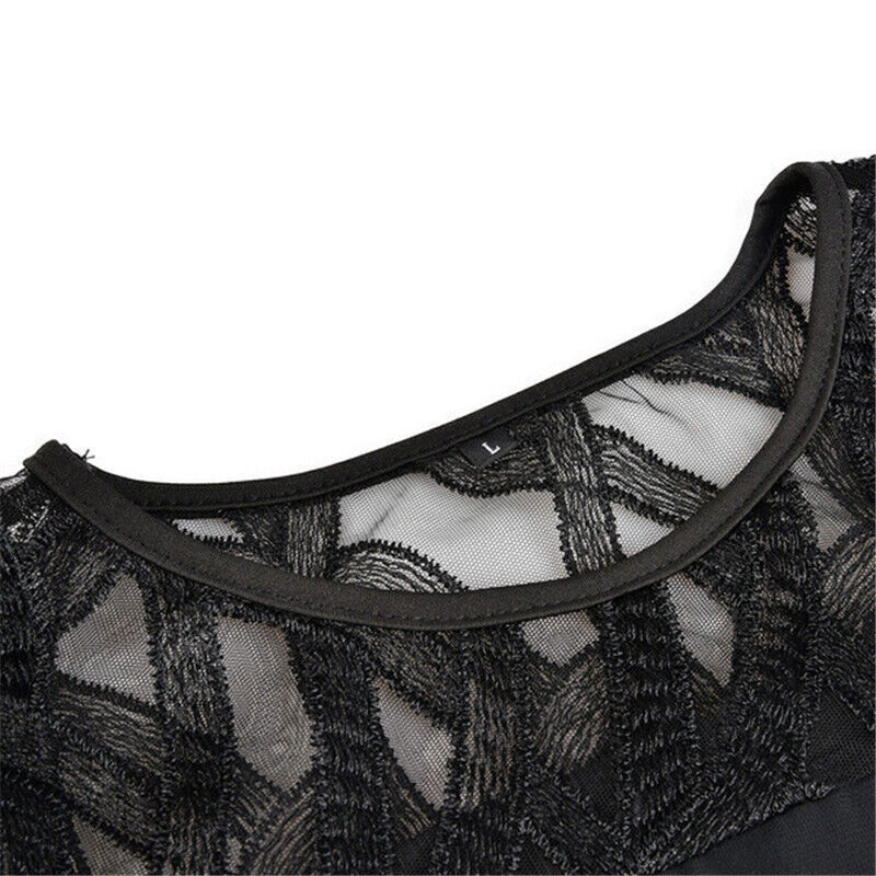 Juna | Robe asymétrique fluide à manches transparentes pour femme