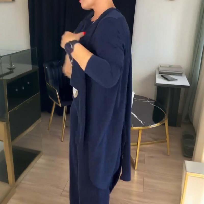 Nadia | Ensemble 3 Pièces avec Cardigan Long, Confort Élégant et Style Polyvalent pour Toutes les Occasions